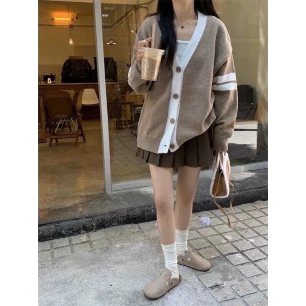 Áo len cardigan phối viền sọc trắng - Springgirl - Cadiganphoivien102_P5K9.10