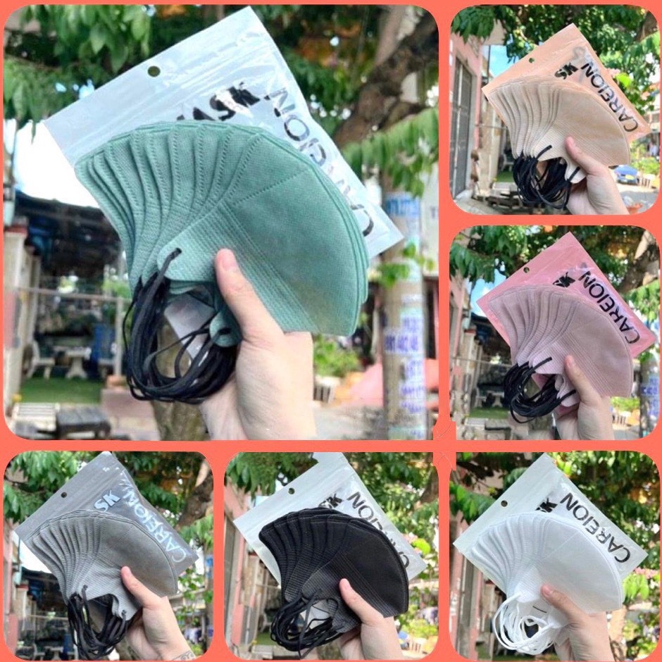 Thùng 100 Chiếc Khẩu Trang 5D Thái CAREION 3 Lớp Dày Dặn