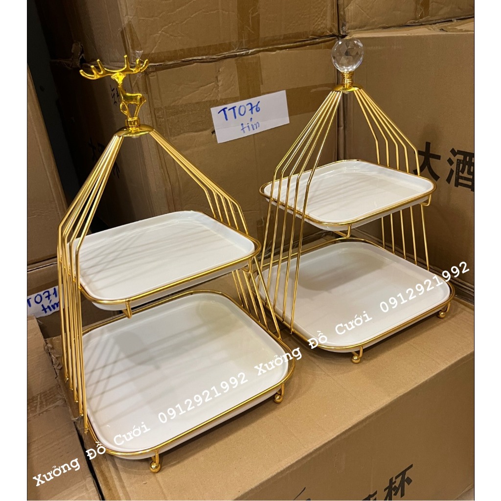 🍰 Khay Kệ Lồng Chim Đựng Bánh Kẹo, Hoa Quả Trang Trí Tiệc Sinh Nhật, Teabreak, Buffet, Gia Tiên  🍰