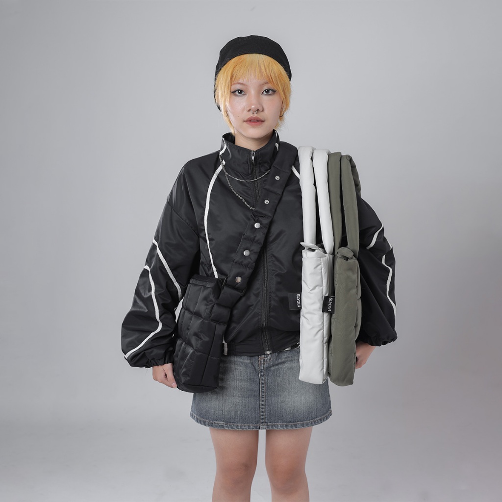 Túi TOTE trần bông kẻ caro - túi đeo chéo local brand SLYOUR