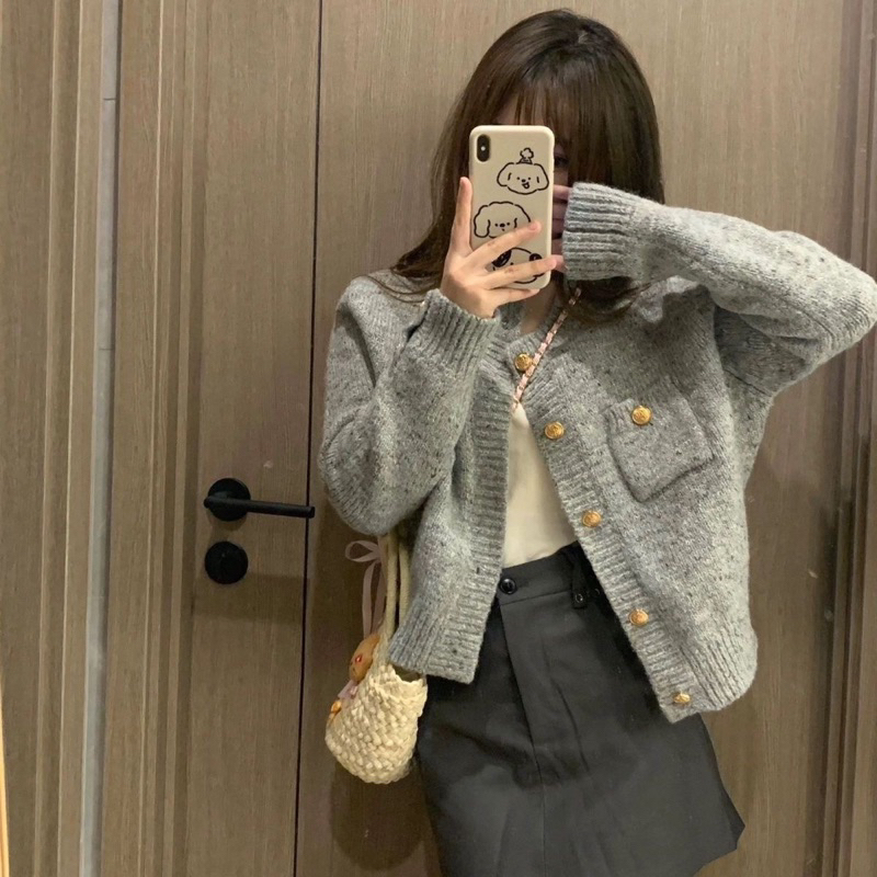 ÁO KHOÁC CADIGAN LEN XÁM Phong CÁCH HÀN QUỐC QC CAO CẤP