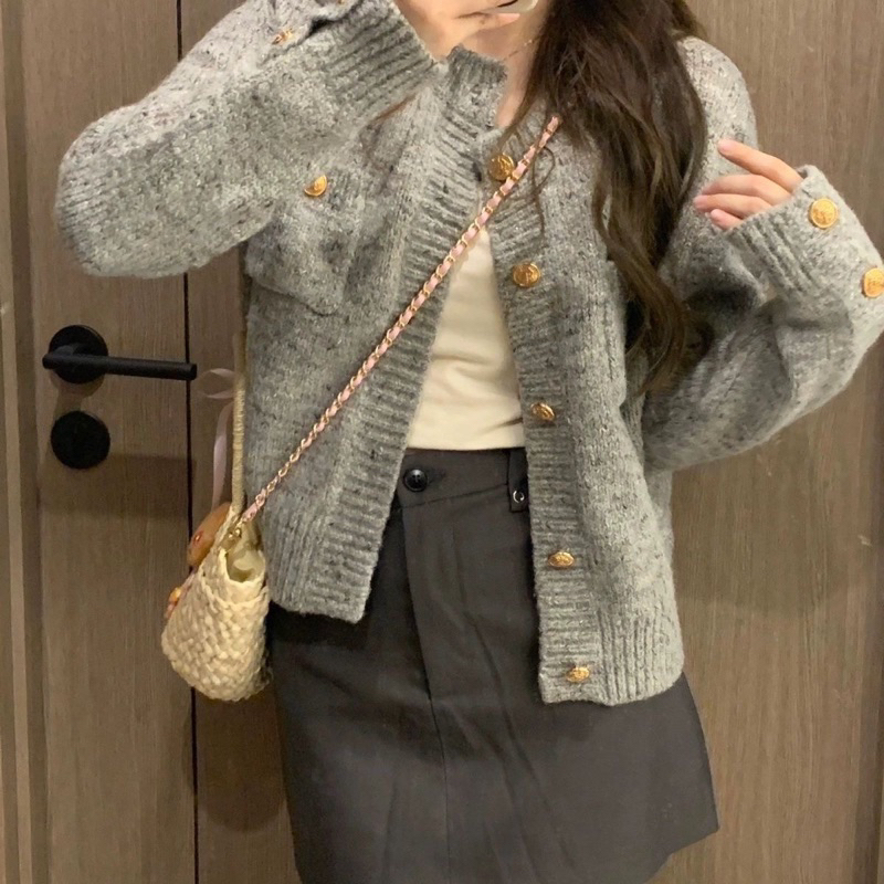 ÁO KHOÁC CADIGAN LEN XÁM Phong CÁCH HÀN QUỐC QC CAO CẤP