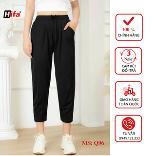 Quần Baggy Cotton Nữ, Quần Cotton Cạp Cao Tôn Dáng co giãn 4 chiều thoải mái HIFA: Q96