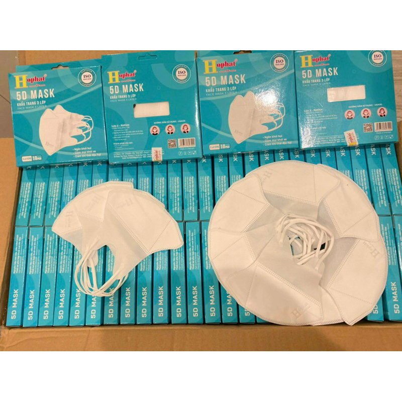 Combo 200 Chiếc Khẩu Trang 5D- 3 Lớp Hồ Phát