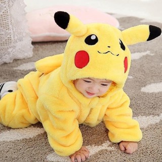 Quần áo body PIKACHU liền thân lông thú cho bé trai gái