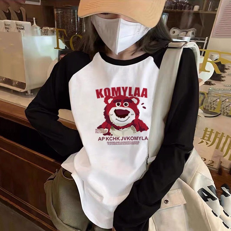 Áo thun dài tay nữ thun cotton co giãn thoáng mát thấm hút mồ hôi in hình đơn giản trẻ trung thời trang bán chạy giá rẻ