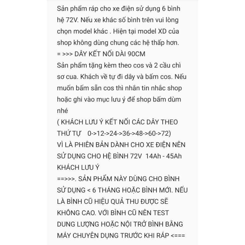 Bộ Cân Bằng Ắc Quy 6 Bình 72V