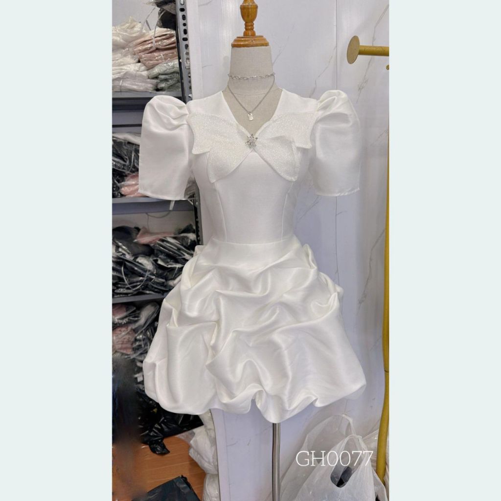 Váy tafta chân giật phồng - váy thiết kế - đầm dự tiệc