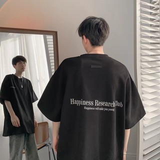 Áo Phông Nam Cổ Tròn Cotton Mịn In Chữ Sau Lưng