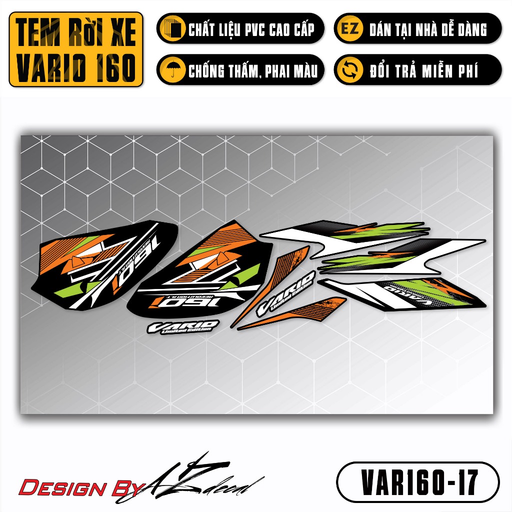 Tem Xe Vario 160 2023 Limited Edition | VAR160-17 | Team Decal Hình Dán Xe Máy Chống Nước Chống Xước