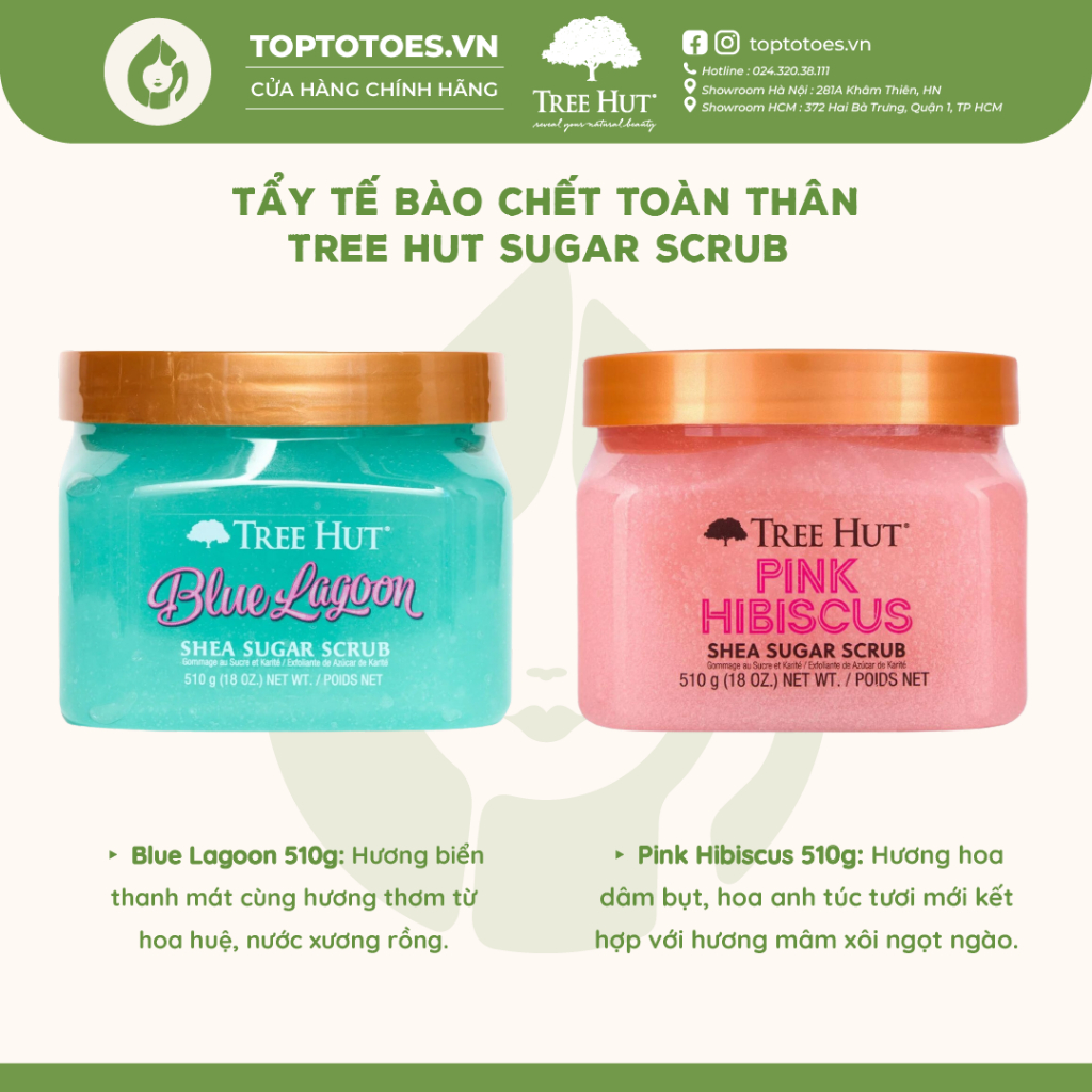 Tẩy tế bào chết toàn thân Tree Hut Sugar Scrub 255g/510g