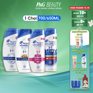 Dầu Gội & Xả 2in1 Head&Shoulders Mỹ nhiều mùi hương 650/700ml