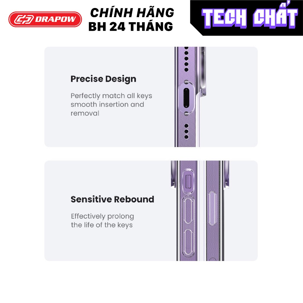 Ốp lưng từ tính trong suốt Drapow Clear Case Pro chính hãng cho iP tech chất x xs xr 11 12 13 14 15 plus Pro Max