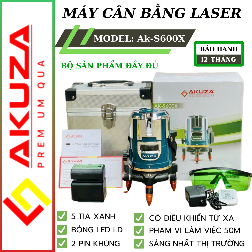MÁY CÂN BẰNG LASER AKUZA AK-S600x - BÓNG LED 5 TIA XANH SIÊU SÁNG MODEL 2023 ...