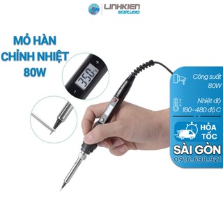 Mỏ hàn nhiệt điều chỉnh nhiệt độ 80w có LCD hiển thị nhiệt cao cấp 220V