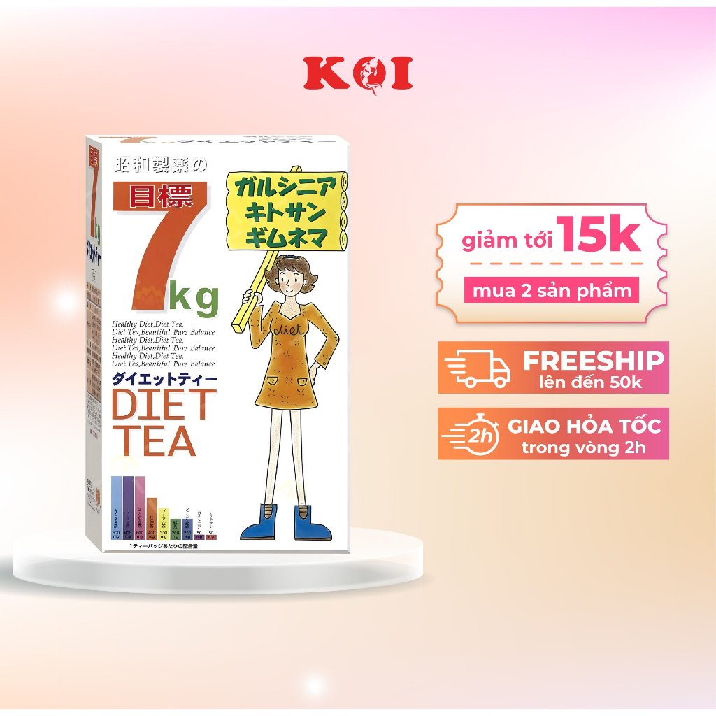 Trà Giảm Cân Giảm Mỡ Bụng Nhật Bản Diet Tea 7kg Hộp 30 Gói Koi Mall