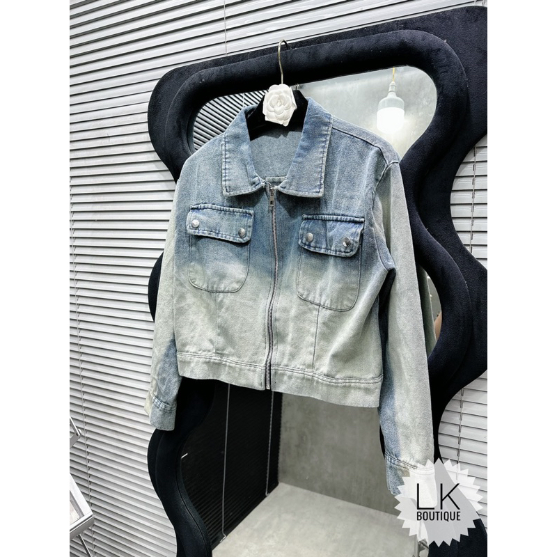 Áo khoác bò loang