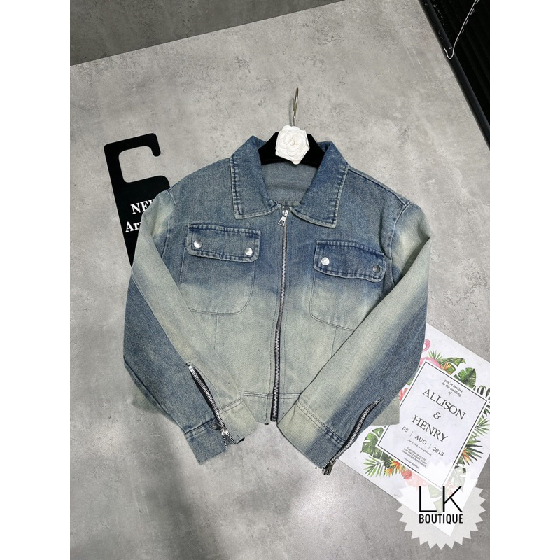 Áo khoác bò loang