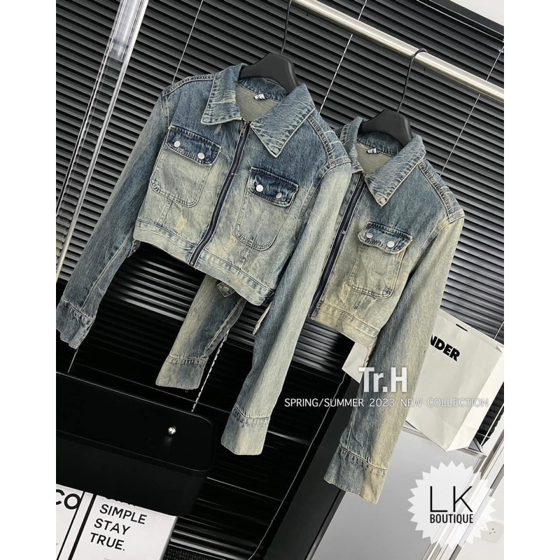 Áo khoác bò loang