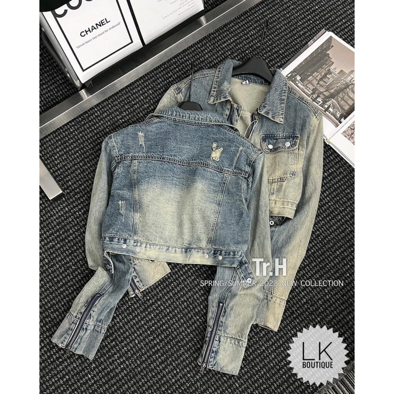 Áo khoác bò loang