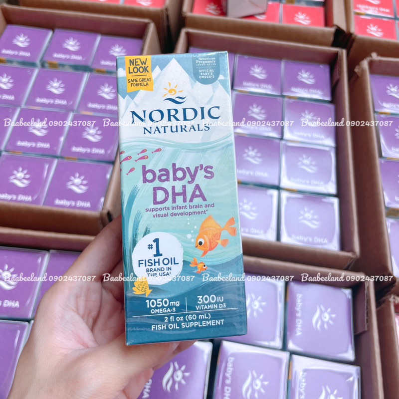 [𝗗𝗔𝗧𝗘 𝟴/𝟮𝟬𝟮𝟲] DHA Baby Nordic 1050mg Omega-3 và 300iu vitamin cho bé từ sơ sinh - BAABEELAND