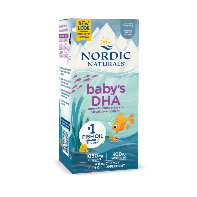 DHA Baby Nordic 1050mg Omega-3 và 300iu vitamin cho bé từ sơ sinh - BAABEELAND