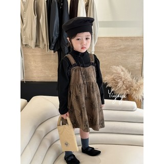 𝒀𝑰𝒀𝑨𝒀𝑨 𝑲𝑰𝑫𝑺 -Set 2 món váy yếm cổ điển kết hợp áo cổ lọ