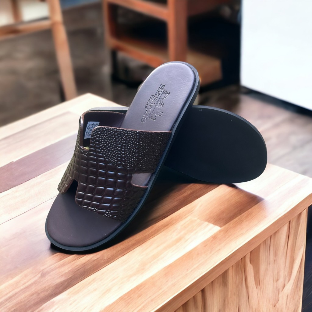 D10 Dép nam quai ngang chữ H đế cao su thời trang