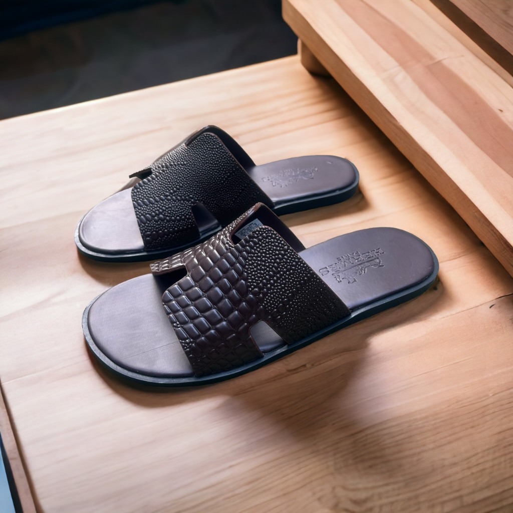 D10 Dép nam quai ngang chữ H đế cao su thời trang