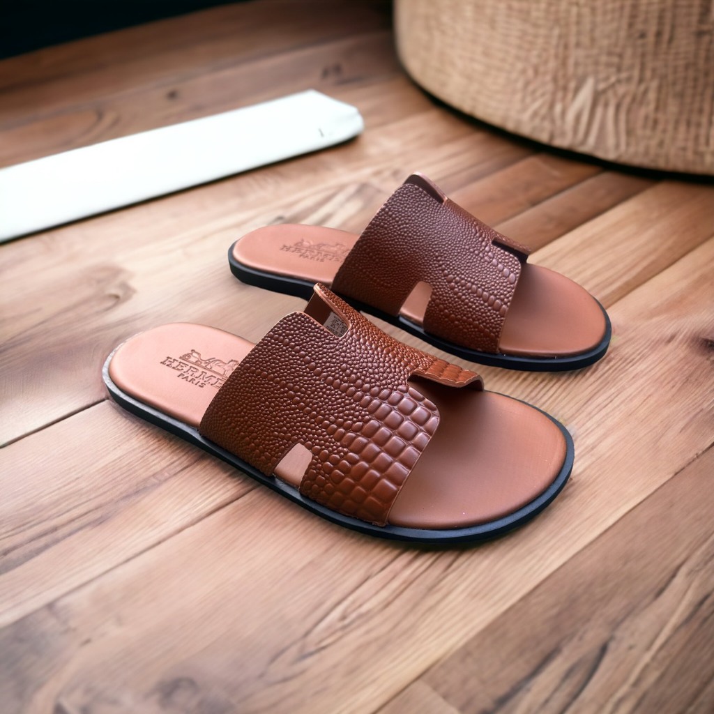 D10 Dép nam quai ngang chữ H đế cao su thời trang