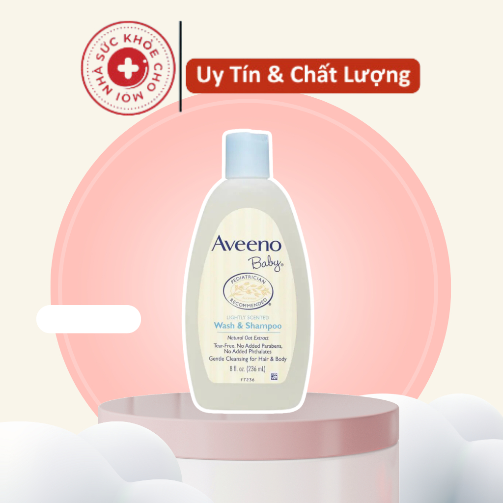 Sữa Tắm Gội Aveeno Baby Daily Moisture Lightly Scented Wash & Shampoo Dưỡng Ẩm Và Làm Sạch Da Bé Chai 236ml
