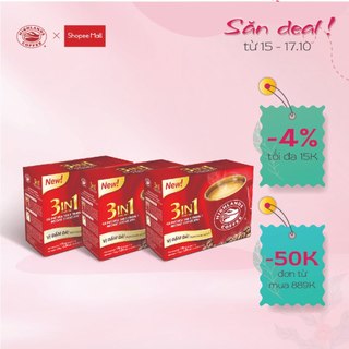 Combo 3 hộp Cà phê Highlands coffee 3in1 hòa tan (10 gói/hộp x 17g/gói)