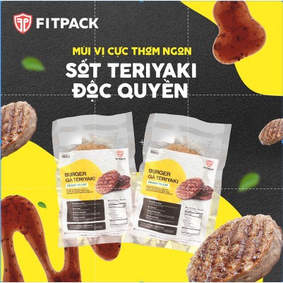 COMBO 10 GÓI BURGER Gà Teriyaki ăn liền Fitpack 150g