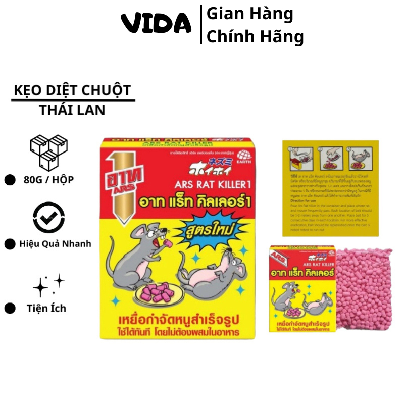 Kẹo Diệt Chuột ARS Rat Killer Thái Lan 80GR Hiệu Quả Tức Thì SP001772