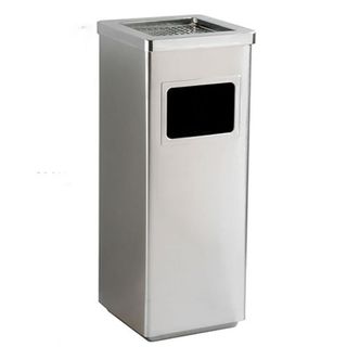 Thùng Rác Gạt Tàn Thuốc Hình Vuông Inox
