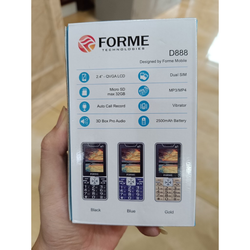 Điện thoại Forme D888 4G Viền thép , Pin khủng , Màn hình lớn - Hàng chính hãng