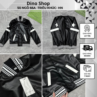 Áo khoác da nam gi vờn chy ngôi sao hàng cao cấp - áo bomber da nam đơn giản