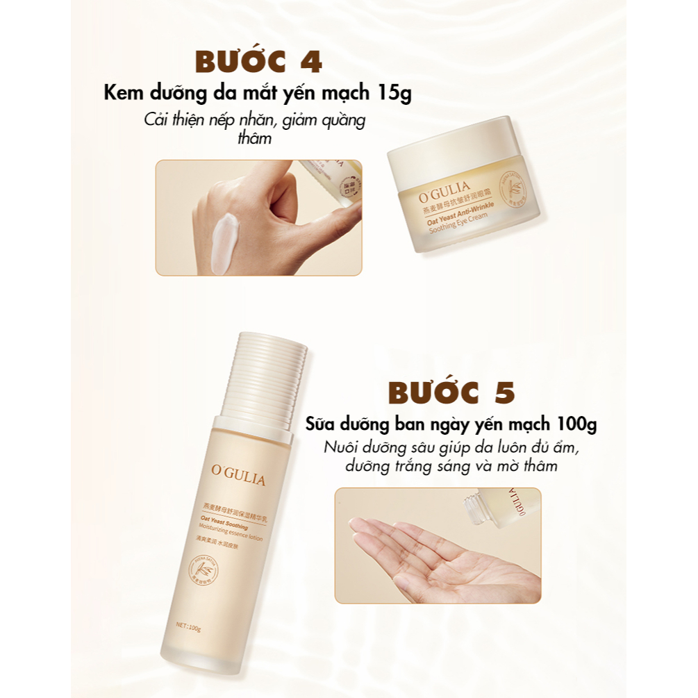 Bộ dưỡng da combo skincare chăm sóc da mặt trái bơ dưỡng ẩm trắng da, Bộ mỹ phẩm nội địa Trung tái tạo da 6 món LAPEU
