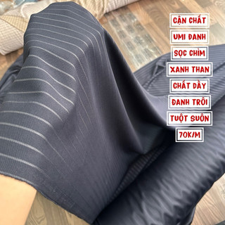 Vải Umi kẻ Hàn Quốc  Hàng dày Thu Đông -đanh kẻ xương cá, May áo váy-bộ vest và bền màuy