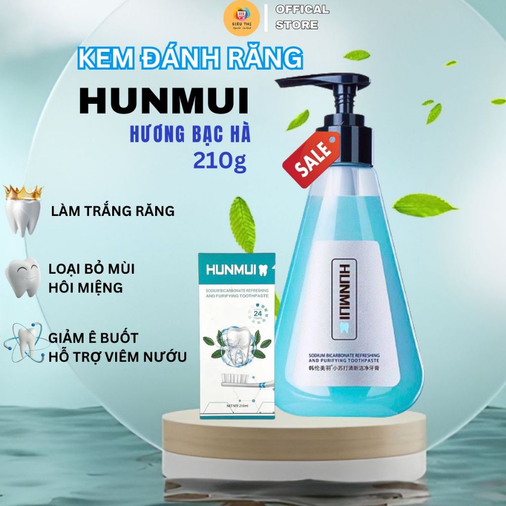Kem Đánh Răng Hunmui chính hãng, Kem Đánh Răng Dạng Gel Lỏng Thơm, Làm Trắng Răng, Sạch Mảng Bám Hiệu Qủa