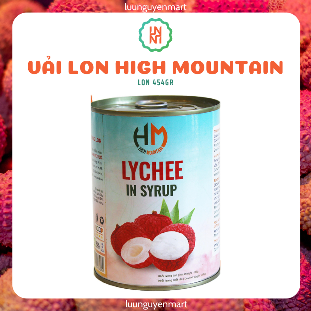 Vải Thiều Đóng Lon HM - High Mountain - Lon 454gr