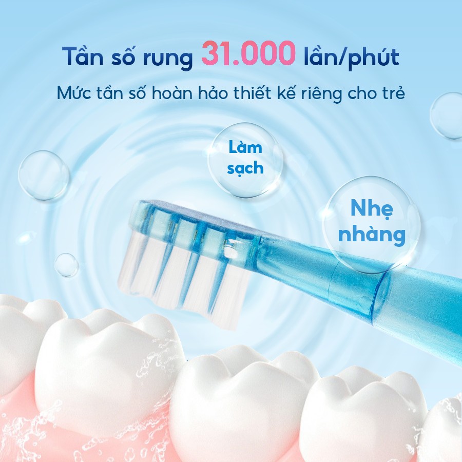 Combo 2 bàn chải điện cho bé Brushie Kids 3 chế độ siêu tiện lợi