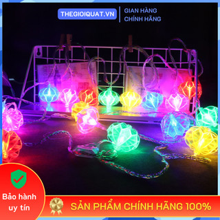 Dây lồng đèn khía lớn đủ màu chớp nháy trang trí Tết 5M 16 bóng led