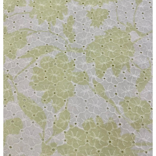 Vải boi cotton thêu hoa lỗ in hoa xanh pastel nhẹ nhàng nền trắng kem mềm mát rũ khổ 1m45