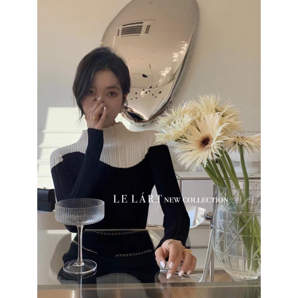 Áo Len Quảng Châu Chất Mềm Mịn Mix Màu Đen Trắng - Hannie Store