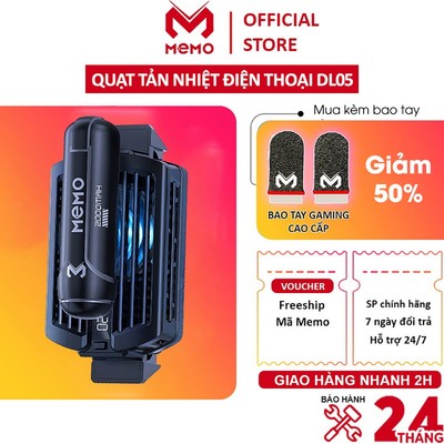 Quạt tản nhiệt điện thoại MEMO DL10 sò lạnh không dây pin 2000mAh đèn led RGB gaming chơi game MOBA FPS PUBG LIÊN QUÂN