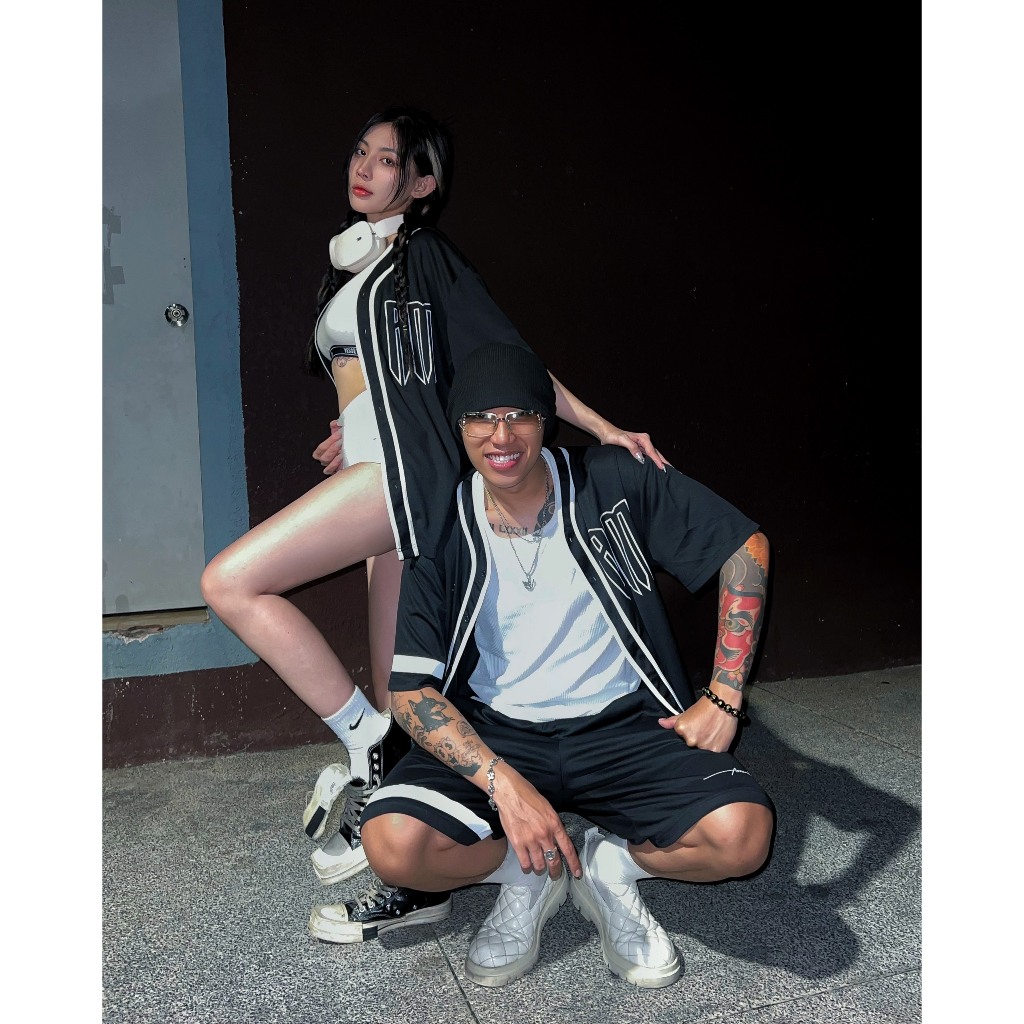 Bộ Quần Áo Bóng Chày Amand x Anh Vũ Unisex Modern Baseball Jersey - Balck/ Grey