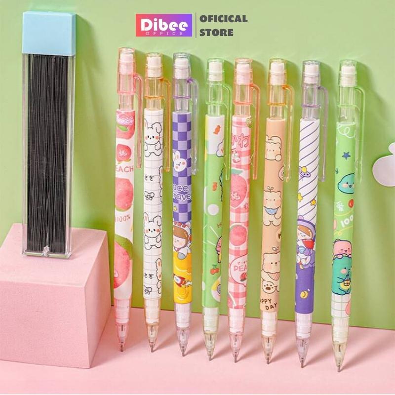 Bút chì kim bấm DiBee đầu ngòi 0.5mm cao cấp, hình in dễ thương hơn 30 mẫu khác nhau B80