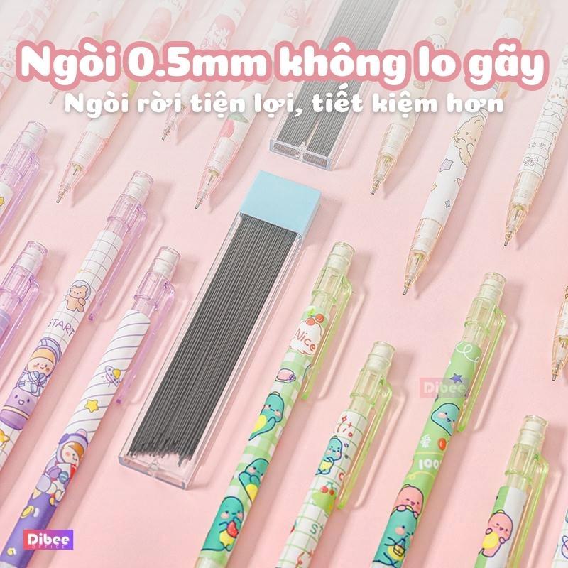 Bút chì kim bấm DiBee đầu ngòi 0.5mm cao cấp, hình in dễ thương hơn 30 mẫu khác nhau B80