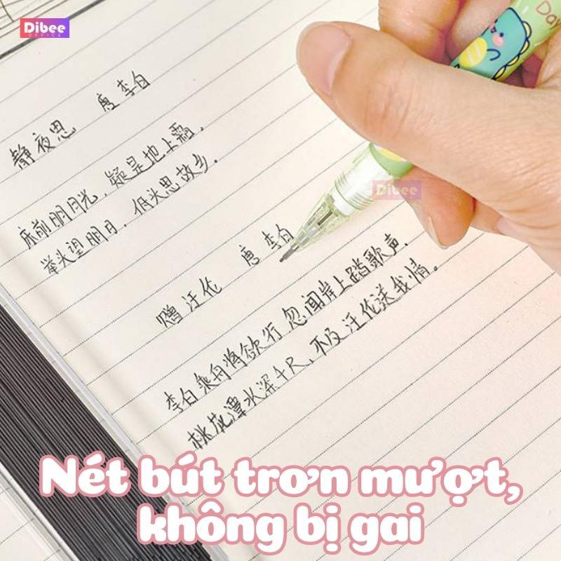 Bút chì kim bấm DiBee đầu ngòi 0.5mm cao cấp, hình in dễ thương hơn 30 mẫu khác nhau B80